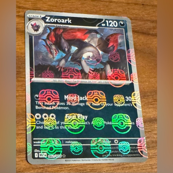 Zoroark Master Ball Pattern 062/086 - White Flare Rare Holo Pokemon Card - Picture 1 of 10